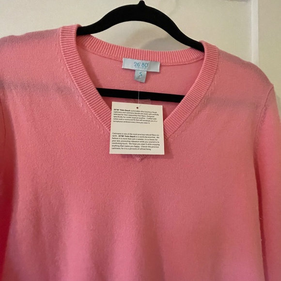 26 80 Pam Beach Cashmere Light Pink Sweater - Picture 3 of 9